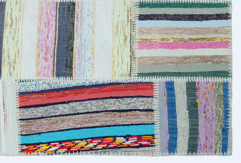 Apex Kilim Patchwork Unique Striped 25145 120 cm X 180 cm - 4