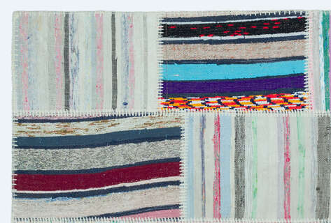 Apex Kilim Patchwork Unique Striped 25145 120 cm X 180 cm - 5