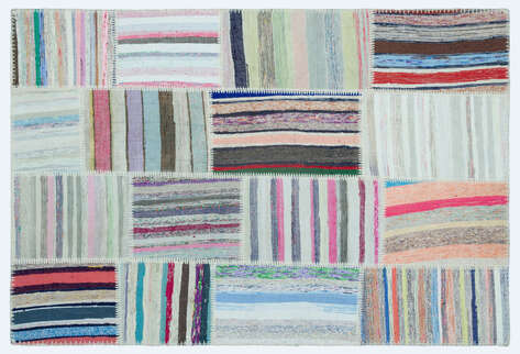 Apex Kilim Patchwork Unique Striped 25151 120 cm X 180 cm - 1