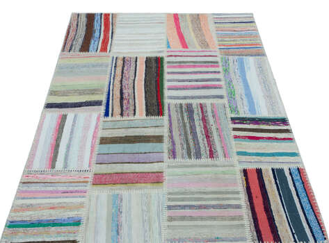 Apex Kilim Patchwork Unique Striped 25151 120 cm X 180 cm - 3