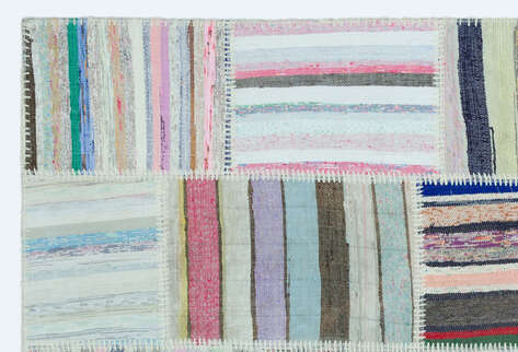 Apex Kilim Patchwork Unique Striped 25151 120 cm X 180 cm - 5