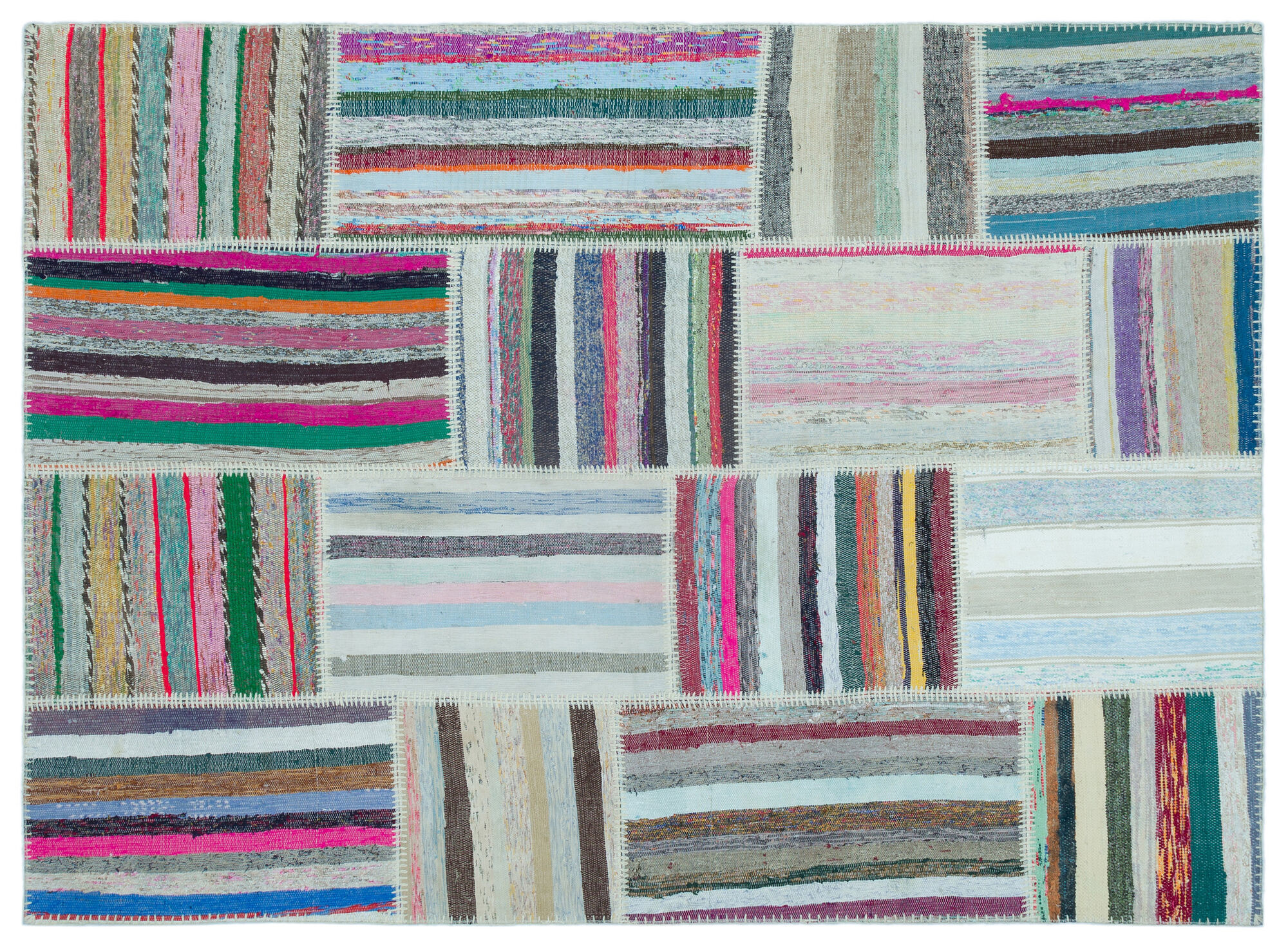 Apex Kilim Patchwork Unique Striped 25240 160 cm X 220 cm