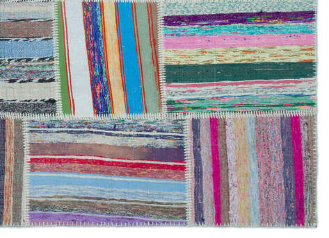 Apex Kilim Patchwork Unique Striped 25241 158 cm X 220 cm - 4