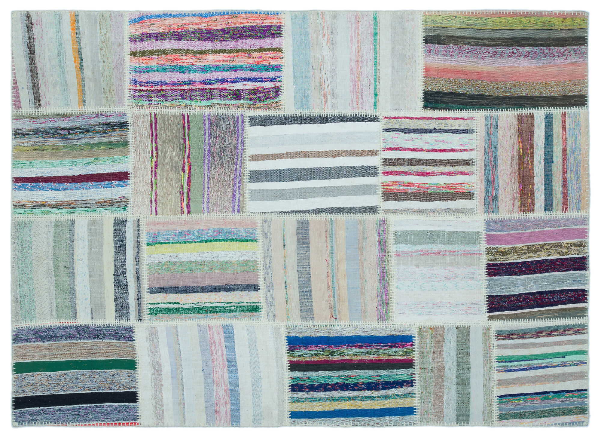 Apex Kilim Patchwork Unique Striped 25243 160 cm X 221 cm