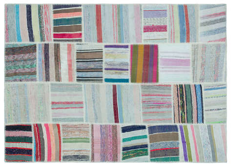 Apex Kilim Patchwork Unique Striped 25246 158 cm X 220 cm - 1