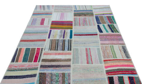 Apex Kilim Patchwork Unique Striped 25246 158 cm X 220 cm - 3