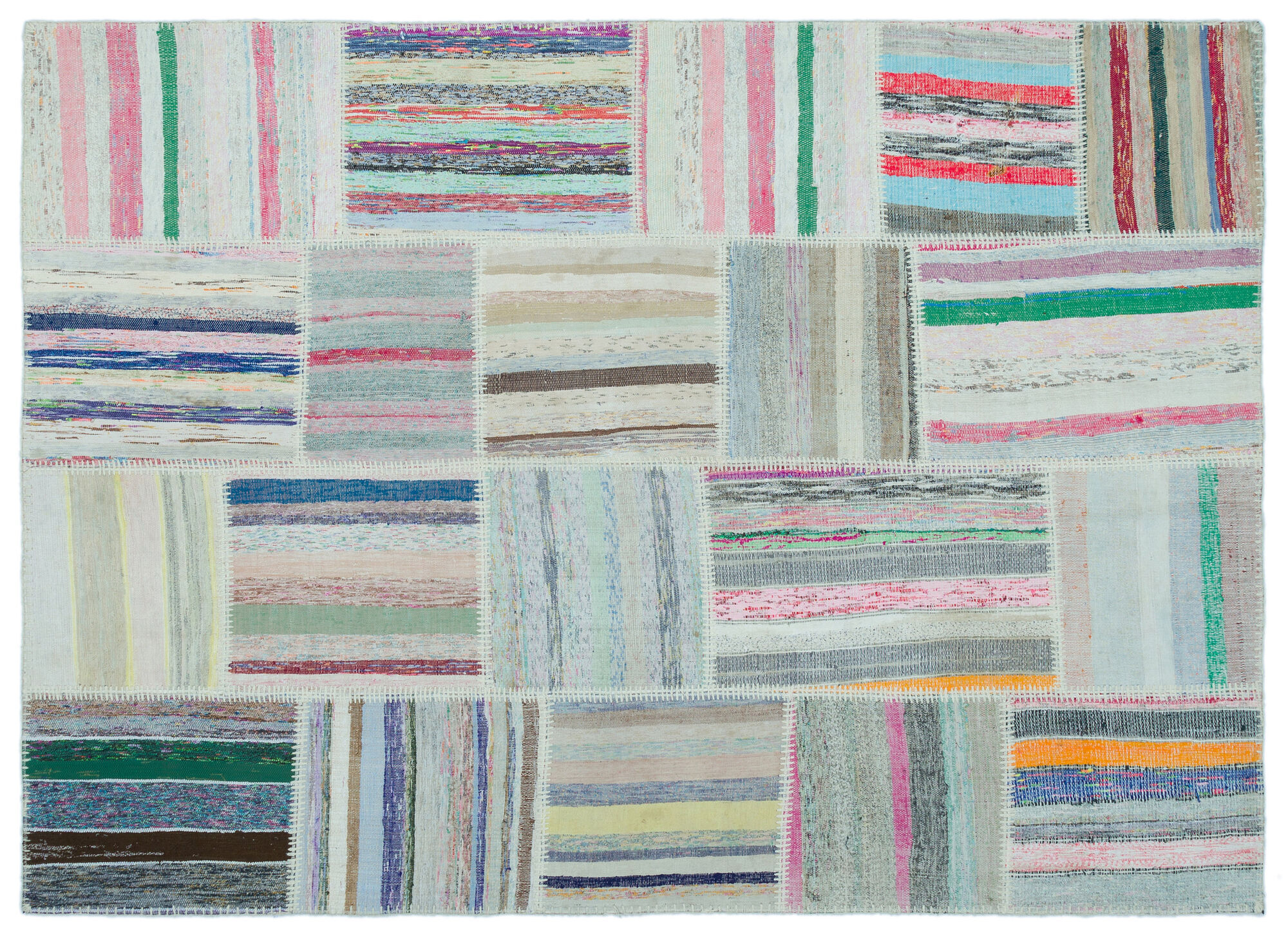 Apex Kilim Patchwork Unique Striped 25247 160 cm X 222 cm
