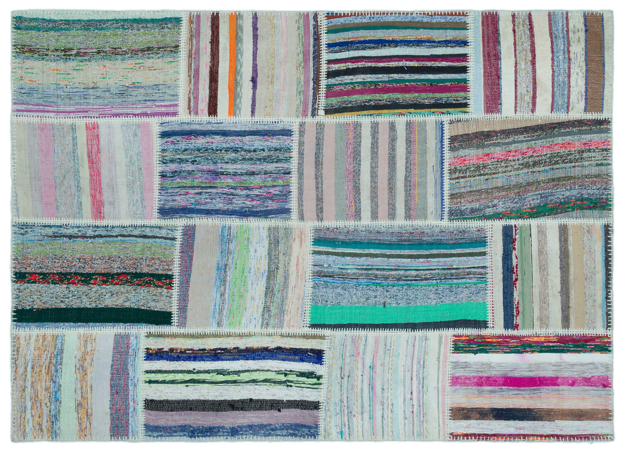 Apex Kilim Patchwork Unique Striped 25251 157 cm X 220 cm