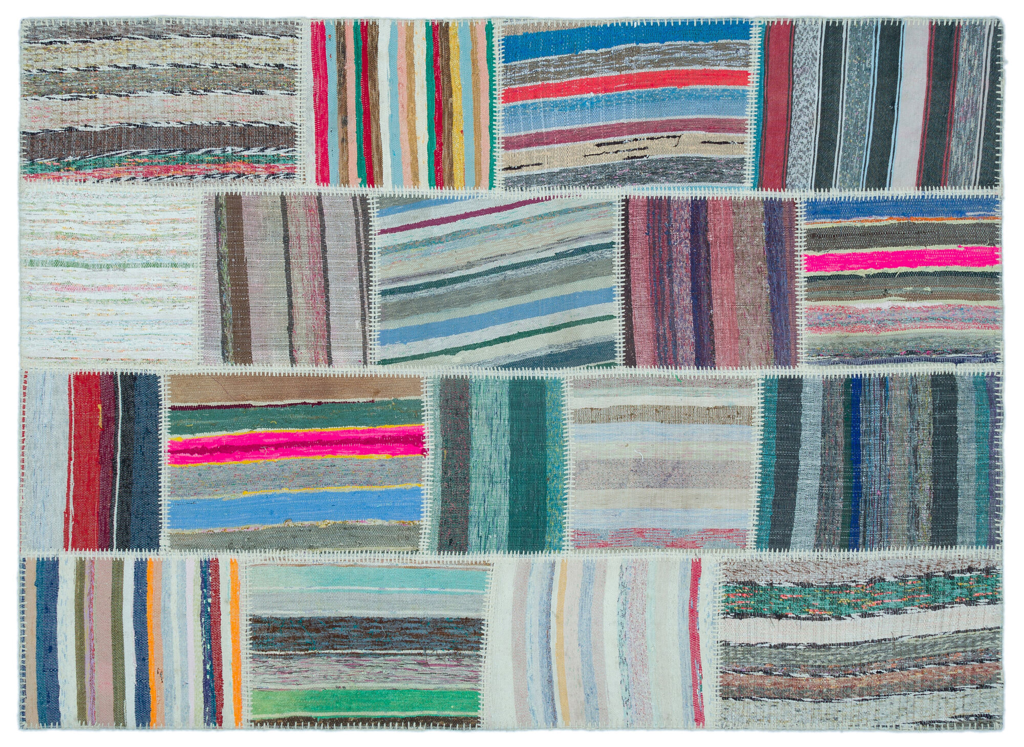 Apex Kilim Patchwork Unique Striped 25254 160 cm X 221 cm
