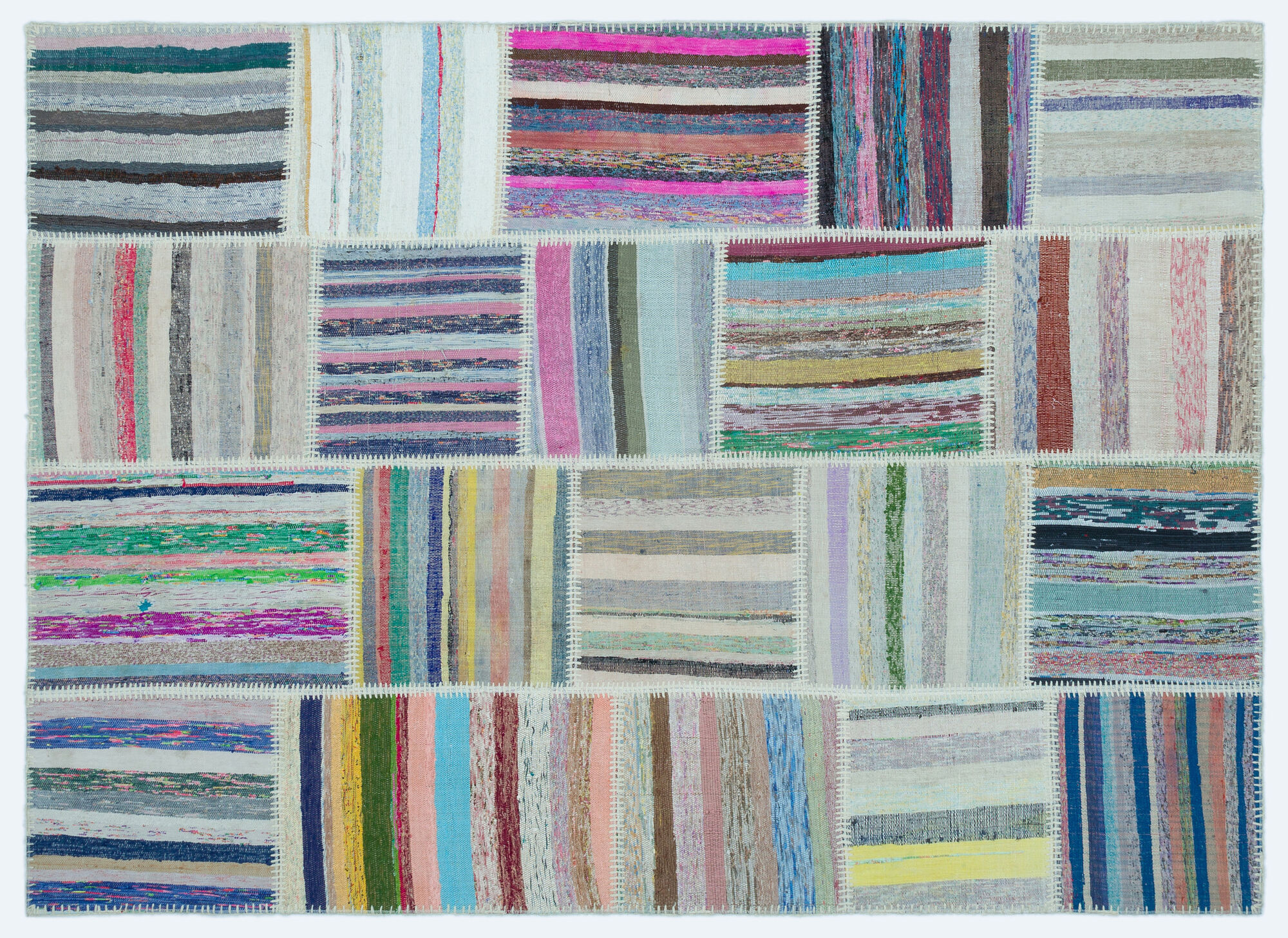 Apex Kilim Patchwork Unique Striped 25255 160 cm X 222 cm