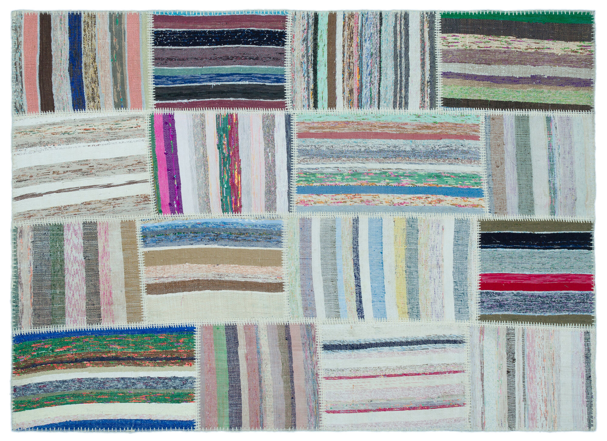 Apex Kilim Patchwork Unique Striped 25265 160 cm X 222 cm