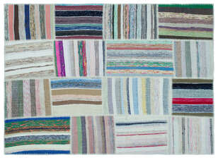 Apex Kilim Patchwork Unique Striped 25265 160 cm X 222 cm - 1