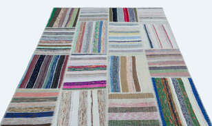 Apex Kilim Patchwork Unique Striped 25265 160 cm X 222 cm - 3