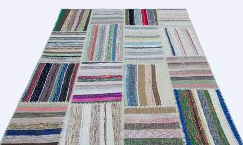 Apex Kilim Patchwork Unique Striped 25265 160 cm X 222 cm - 3
