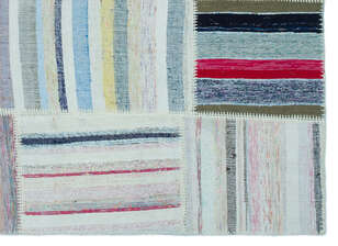 Apex Kilim Patchwork Unique Striped 25265 160 cm X 222 cm - 4