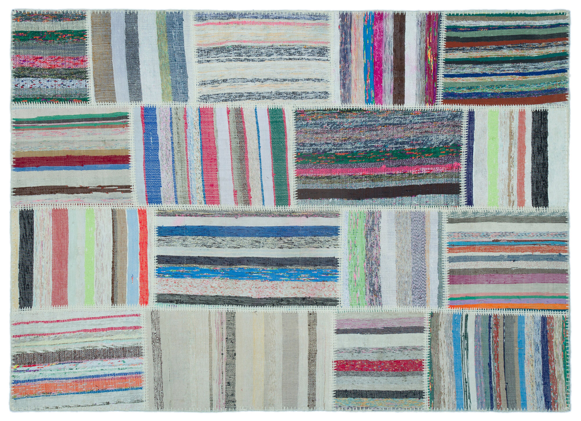 Apex Kilim Patchwork Unique Striped 25267 160 cm X 221 cm