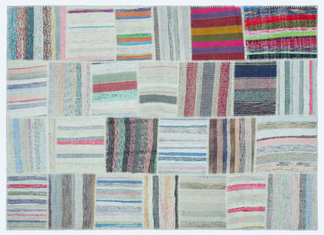 Apex Kilim Patchwork Unique Striped 25275 160 cm X 221 cm - 1