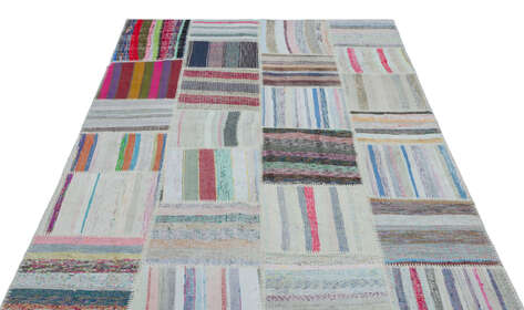 Apex Kilim Patchwork Unique Striped 25275 160 cm X 221 cm - 3