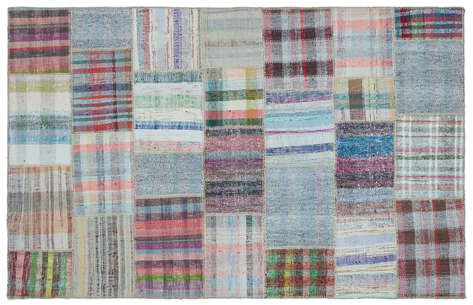 Apex Kilim Patchwork Unique Striped 25292 145 cm X 228 cm - 1