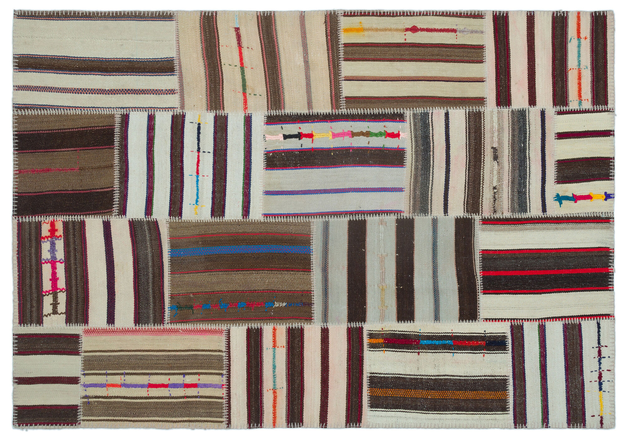 Apex Kilim Patchwork Unique Striped 25321 157 cm X 225 cm