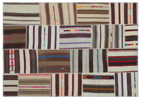 Apex Kilim Patchwork Unique Striped 25321 157 cm X 225 cm - 1