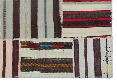 Apex Kilim Patchwork Unique Striped 25321 157 cm X 225 cm - 4