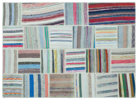 Apex Kilim Patchwork Unique Striped 25322 157 cm X 220 cm - 1