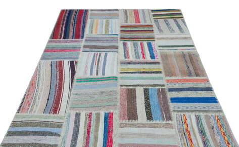 Apex Kilim Patchwork Unique Striped 25322 157 cm X 220 cm - 3