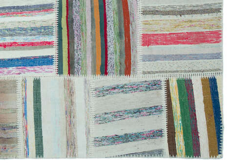Apex Kilim Patchwork Unique Striped 25322 157 cm X 220 cm - 4