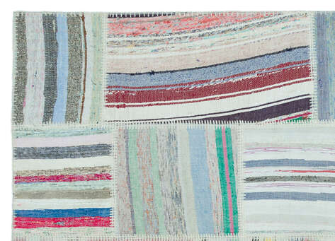 Apex Kilim Patchwork Unique Striped 25322 157 cm X 220 cm - 5