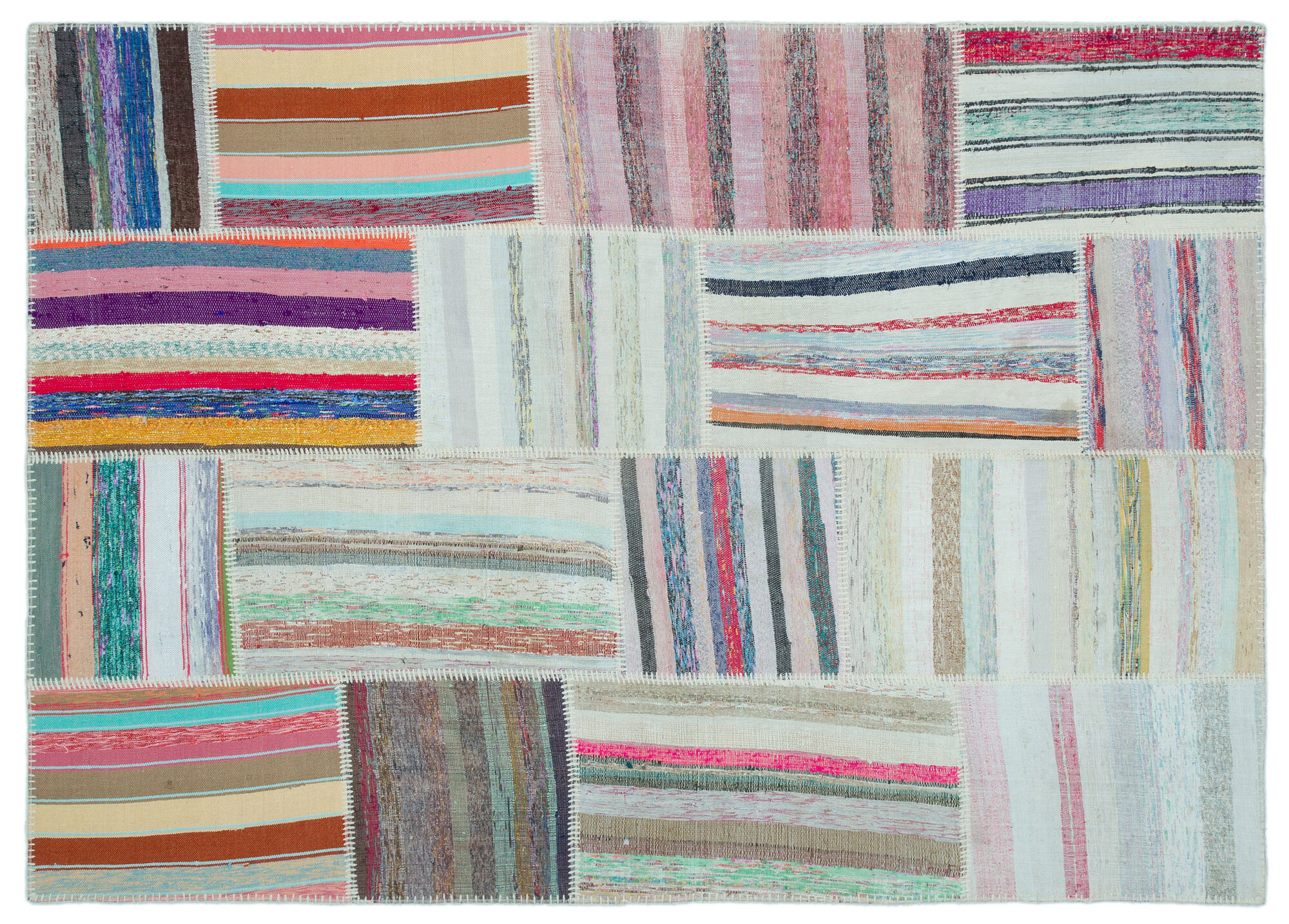 Apex Kilim Patchwork Unique Striped 25345 160 cm X 222 cm
