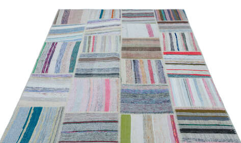 Apex Kilim Patchwork Unique Striped 25350 158 cm X 222 cm - 3