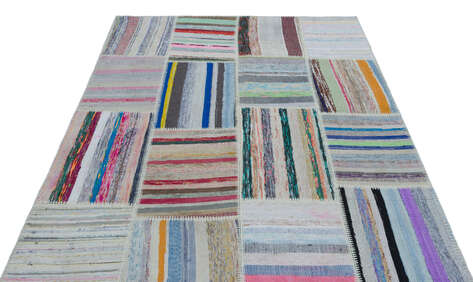 Apex Kilim Patchwork Unique Striped 25395 160 cm X 220 cm - 3