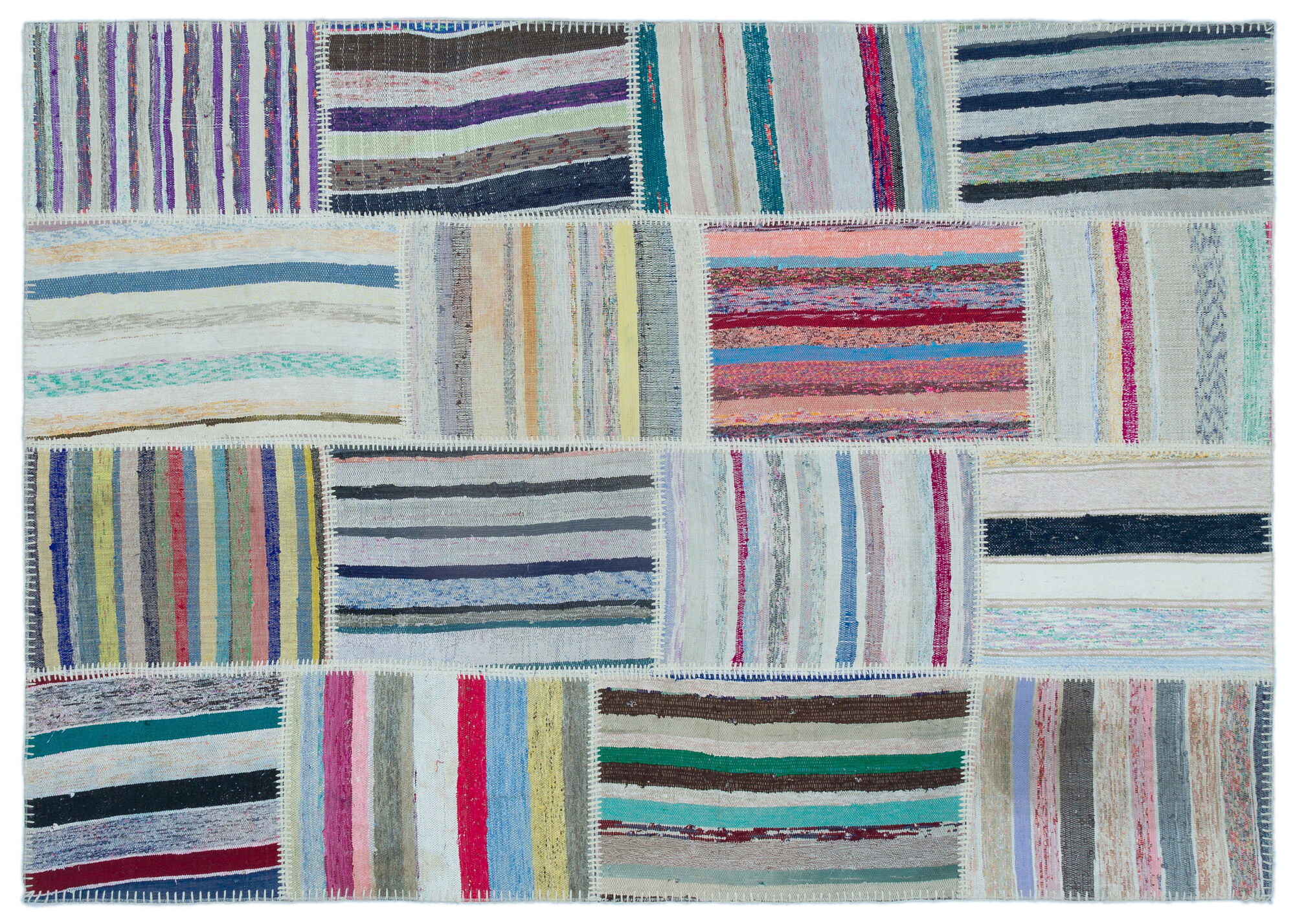 Apex Kilim Patchwork Unique Striped 25398 160 cm X 227 cm