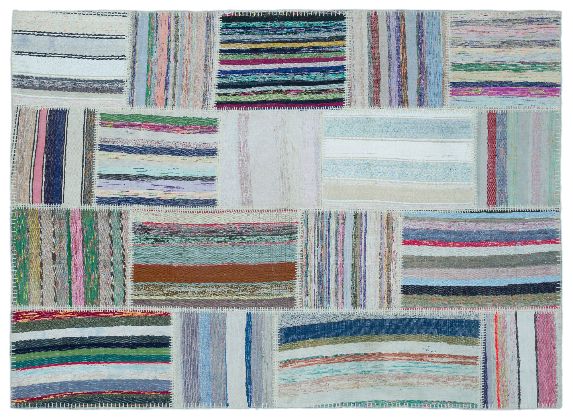 Apex Kilim Patchwork Unique Striped 25400 160 cm X 220 cm