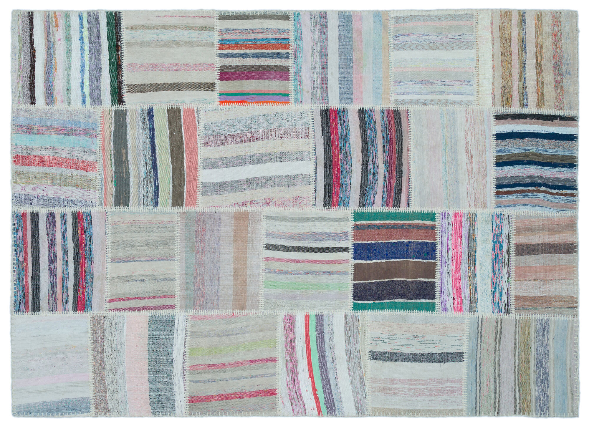 Apex Kilim Patchwork Unique Striped 25401 160 cm X 222 cm