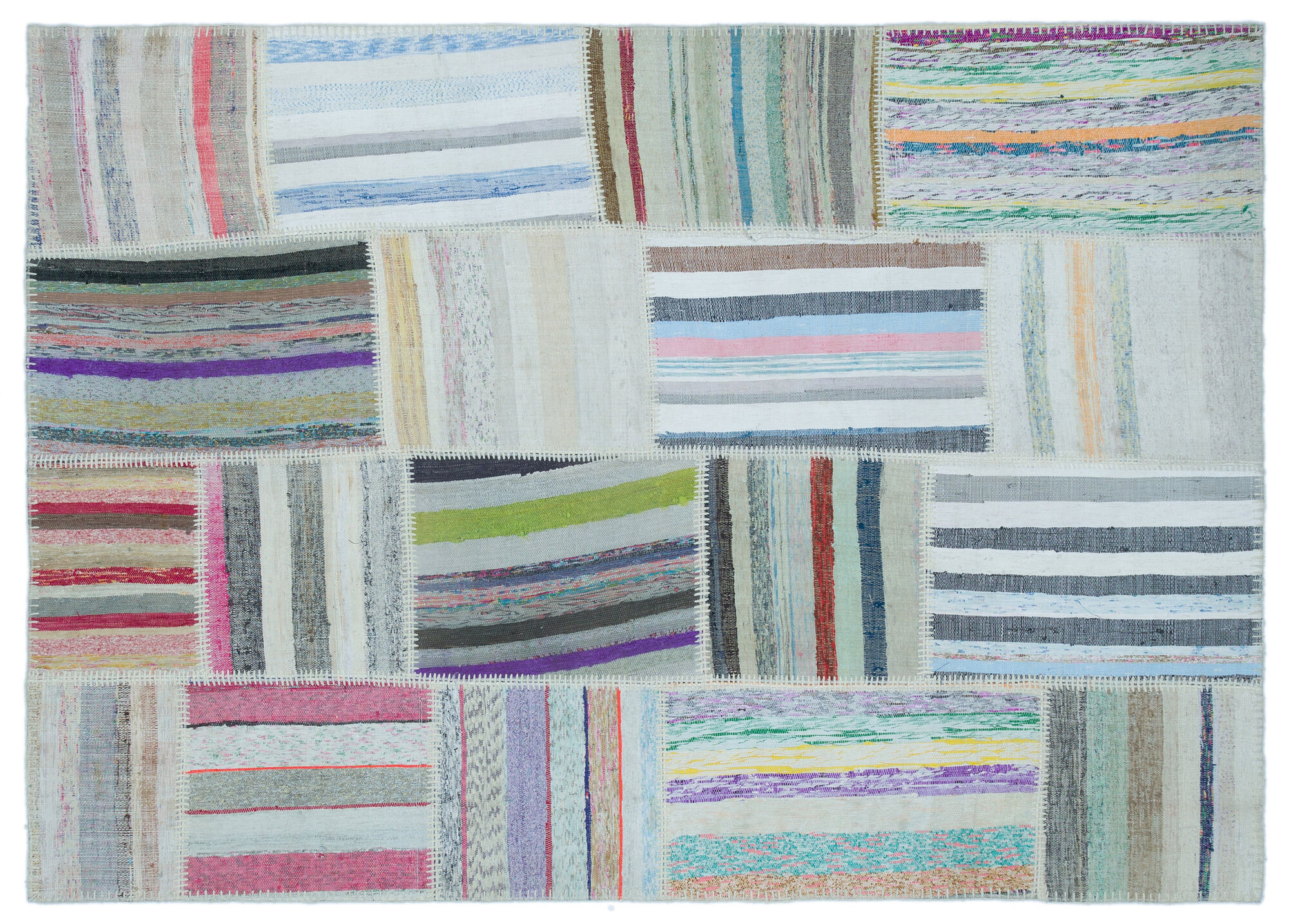 Apex Kilim Patchwork Unique Striped 25403 160 cm X 222 cm