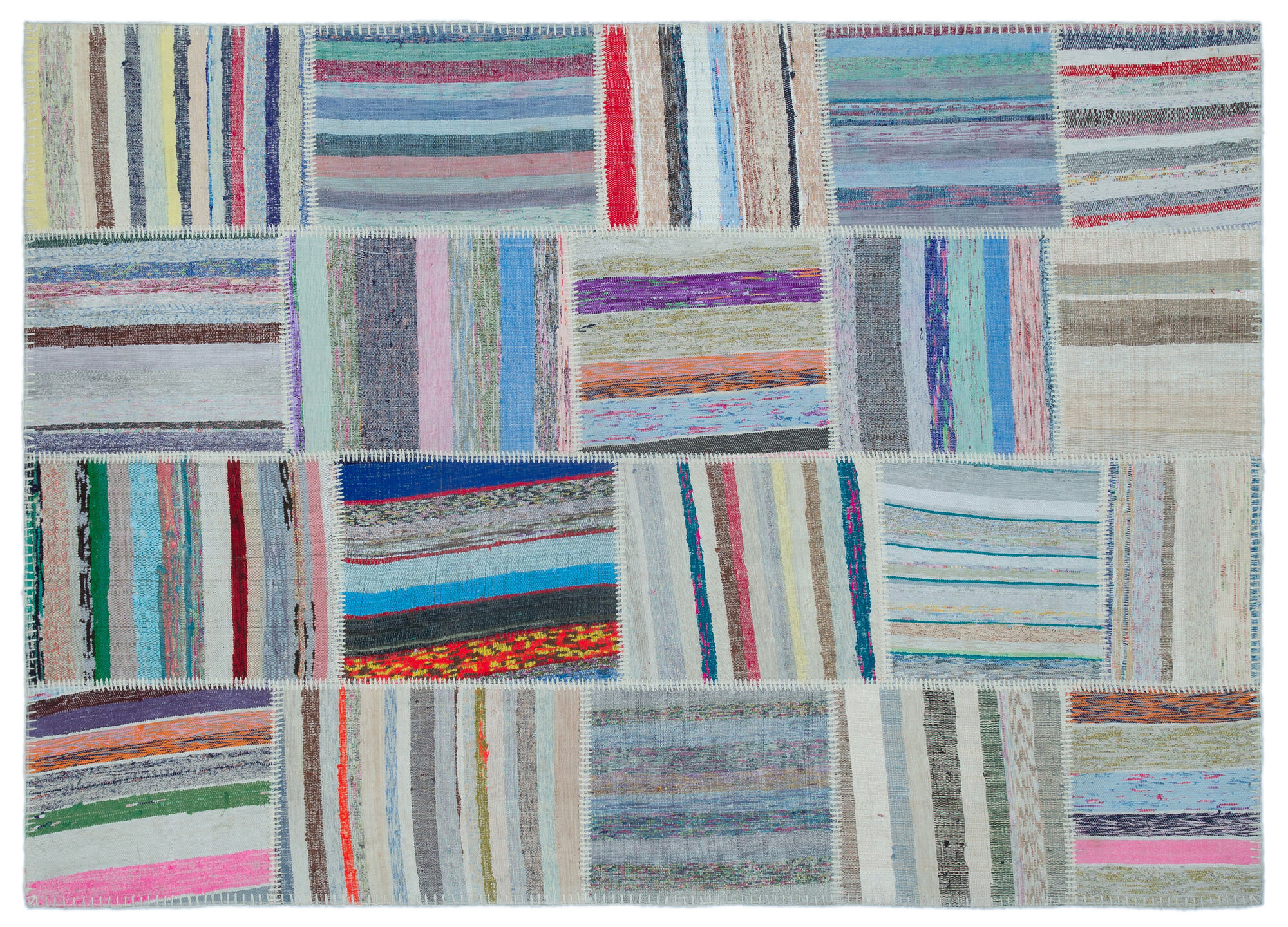 Apex Kilim Patchwork Unique Striped 25404 160 cm X 222 cm