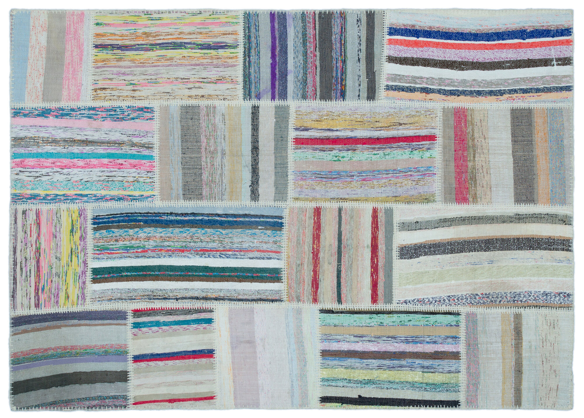 Apex Kilim Patchwork Unique Striped 25407 160 cm X 222 cm