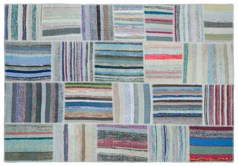 Apex Kilim Patchwork Unique Striped 25408 160 cm X 227 cm - 1
