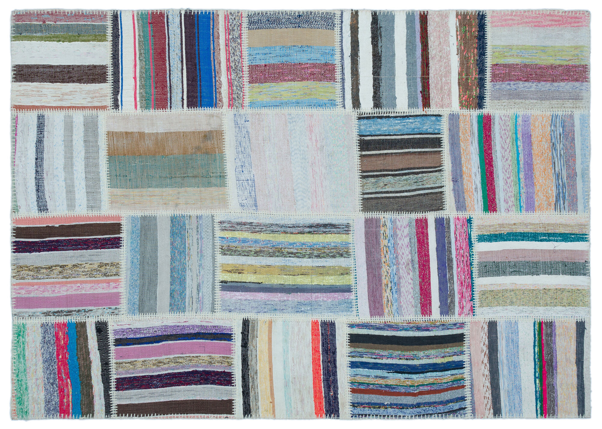 Apex Kilim Patchwork Unique Striped 25410 160 cm X 225 cm