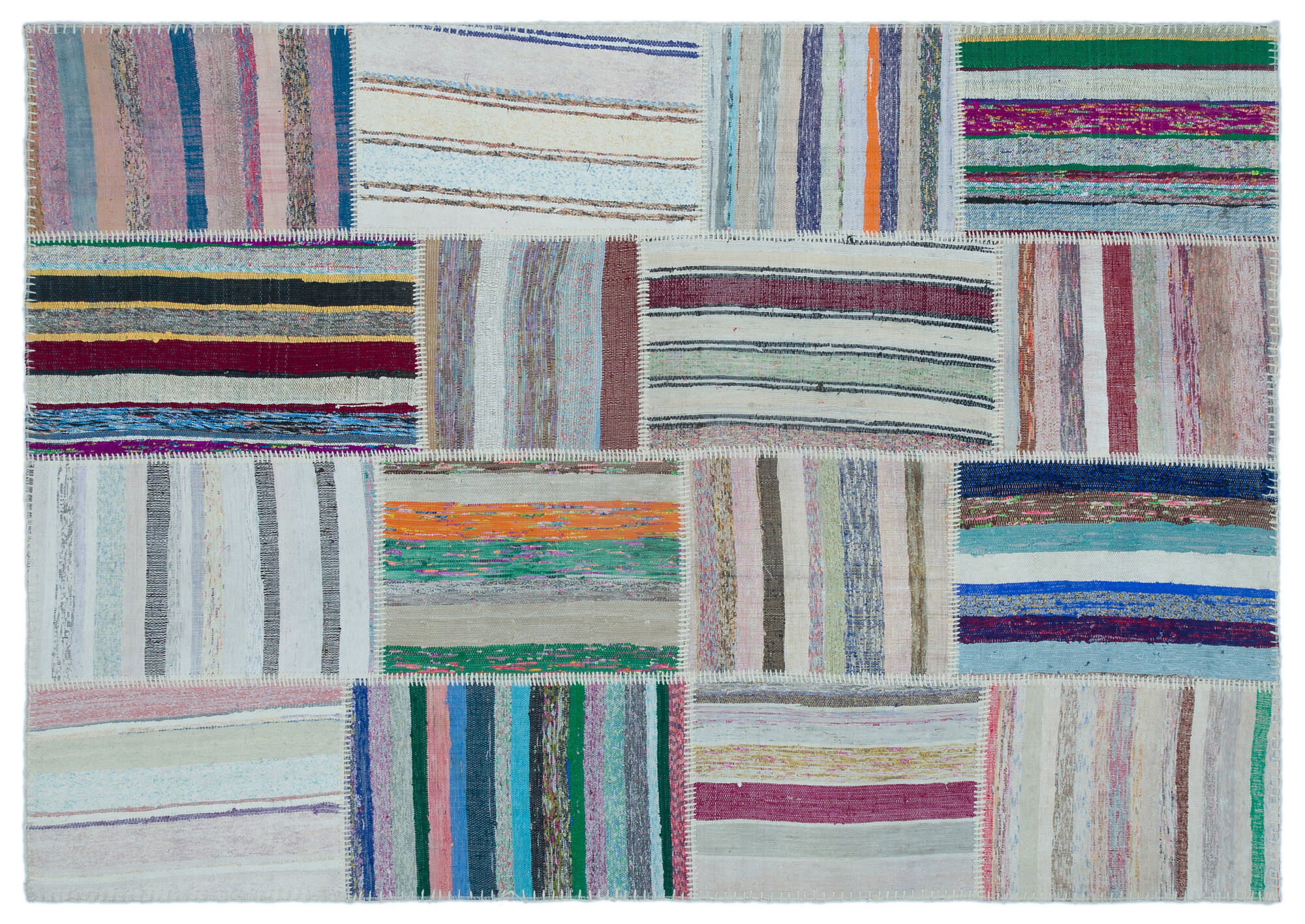 Apex Kilim Patchwork Unique Striped 25414 160 cm X 226 cm