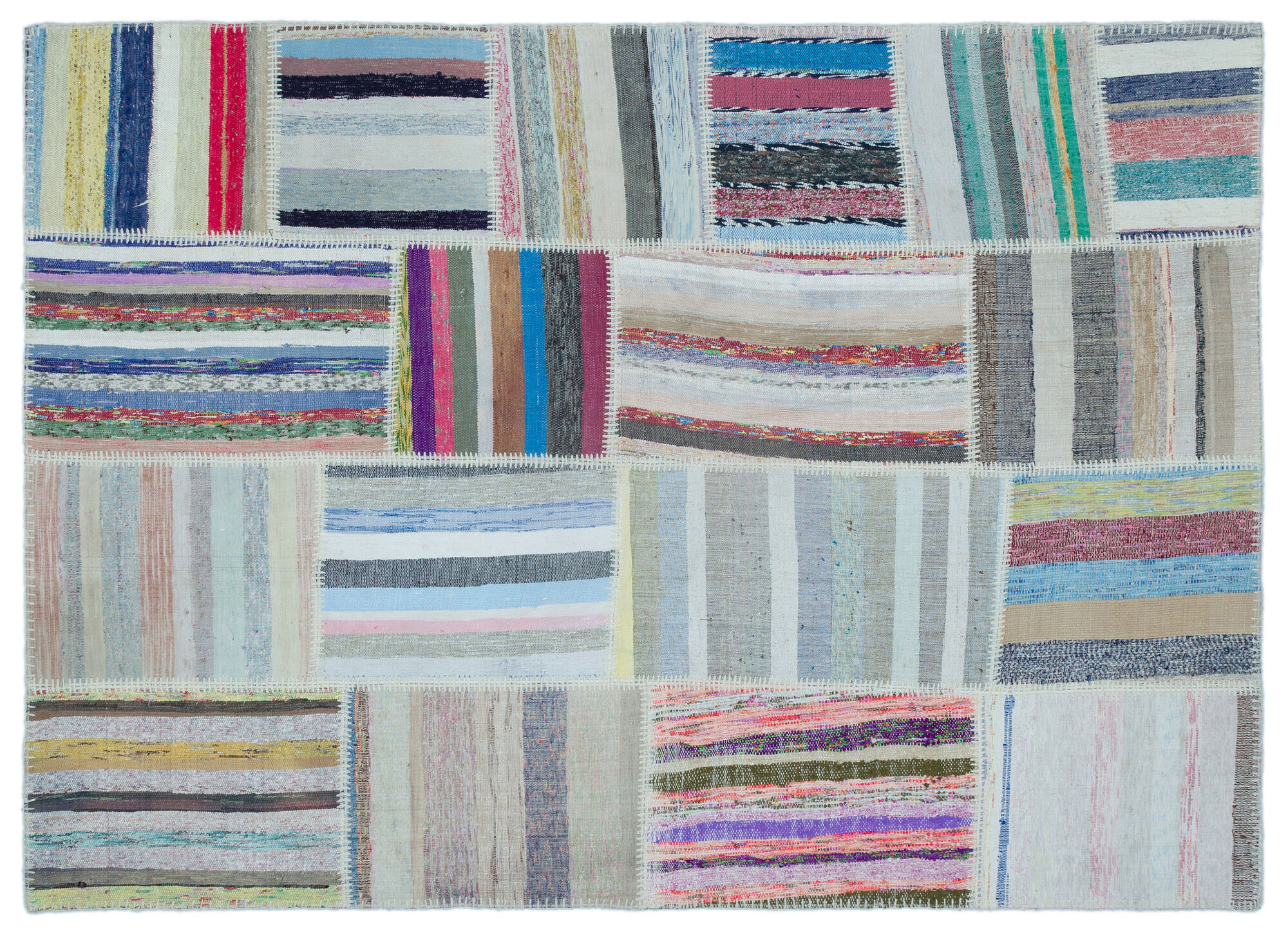 Apex Kilim Patchwork Unique Striped 25417 160 cm X 224 cm