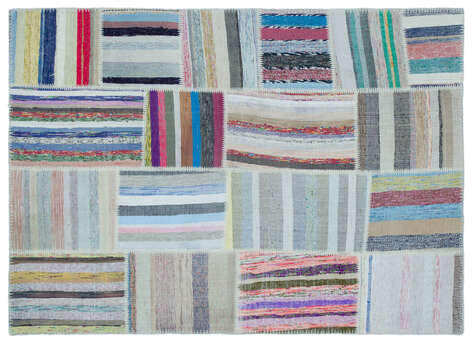 Apex Kilim Patchwork Unique Striped 25417 160 cm X 224 cm - 1