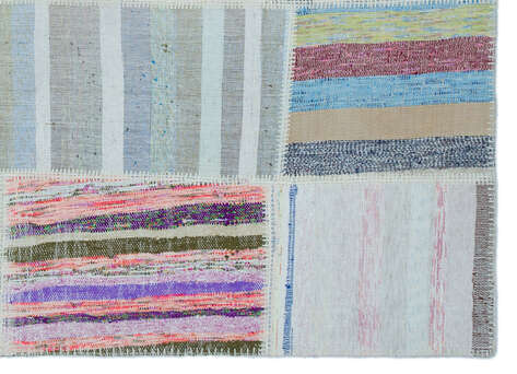 Apex Kilim Patchwork Unique Striped 25417 160 cm X 224 cm - 4