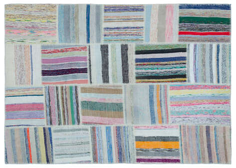 Apex Kilim Patchwork Unique Striped 25418 160 cm X 225 cm - 1