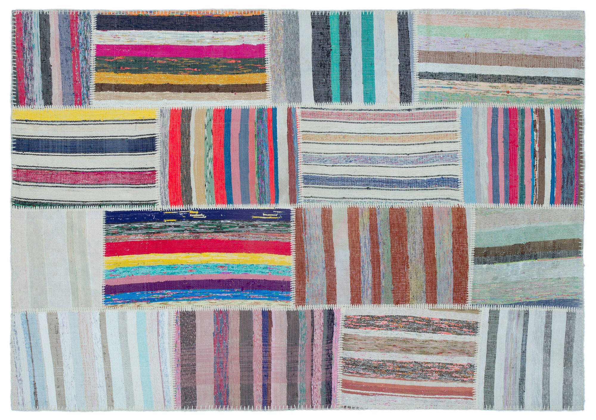 Apex Kilim Patchwork Unique Striped 25425 160 cm X 228 cm