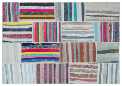 Apex Kilim Patchwork Unique Striped 25425 160 cm X 228 cm - 1