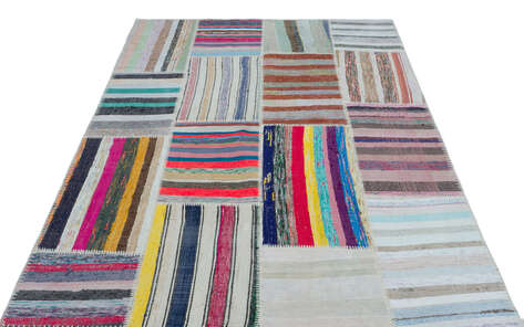 Apex Kilim Patchwork Unique Striped 25425 160 cm X 228 cm - 3