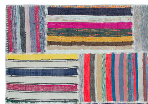 Apex Kilim Patchwork Unique Striped 25425 160 cm X 228 cm - 5